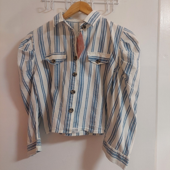 Tops - Striped Button-Up Shirt